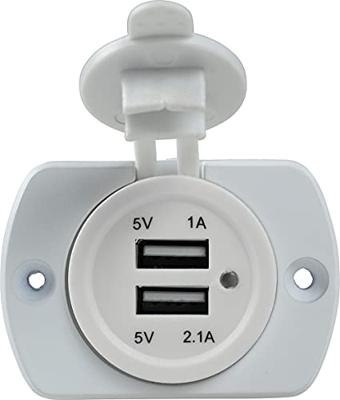 AS Schwabe USB 2-voudig inbouwdoos caravan, wit Stroombelasting (max.): 2.1 A 5 V