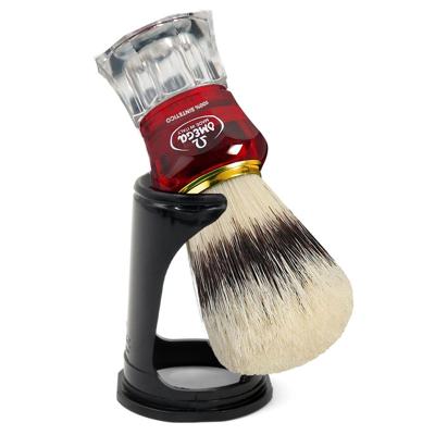 Omega scheerkwast hi-brush synthetisch haar met dassenhaareffect rood/transparant handvat 11cm Omega scheerkwast hi-brush synthetisch haar met dassenhaareffect rood/transparant handvat 11cm