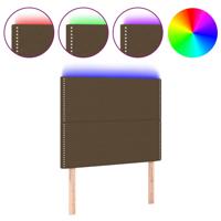Hoofdbord LED 144x5x118/128 cm stof donkerbruin - thumbnail