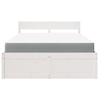 Bed met lades en matras massief grenenhout wit 140x190 cm