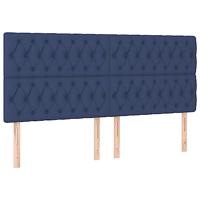 Boxspring met matras stof blauw 200x200 cm - thumbnail