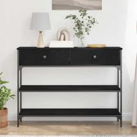 Wandtafel met lade Zwart Eiken 72.5 x 25 x 75 cm Bewerkt hout - thumbnail