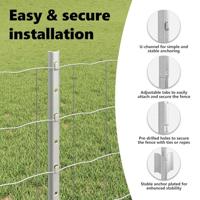 VidaXL Hek met paal zilver 0,6 x 10 m staal - thumbnail