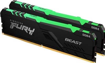 Kingston Technology FURY Beast RGB geheugenmodule 16 GB 2 x 8 GB DDR4 3200 MHz Kingston Technology FURY Beast RGB geheugenmodule 16 GB 2 x 8 GB DDR4 3200 MHz