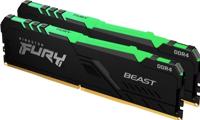 Kingston Technology FURY Beast RGB geheugenmodule 16 GB 2 x 8 GB DDR4 3200 MHz - thumbnail