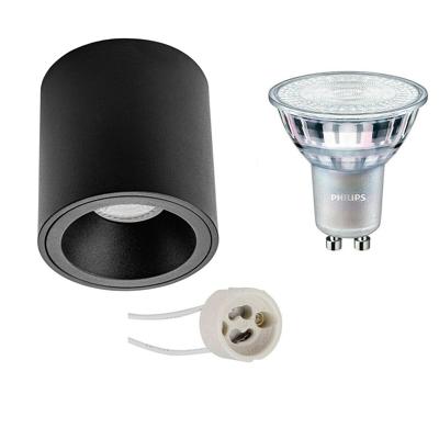 Philips Opbouwspot Rond Mat Zwart GU10 DimTone 3.7W 2200K-2700K