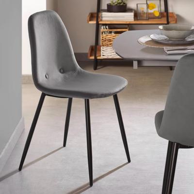 Kave Home Eetkamerstoel 'Yaren' Velvet, kleur Grijs Kave Home Eetkamerstoel 'Yaren' Velvet, kleur Grijs