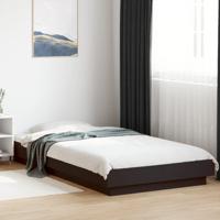 Bedframe met LED-verlichting bewerkt hout zwart 90x190 cm - thumbnail