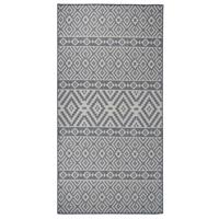 VidaXL Buitenkleed met patroon platgeweven 100x200 cm blauw - thumbnail