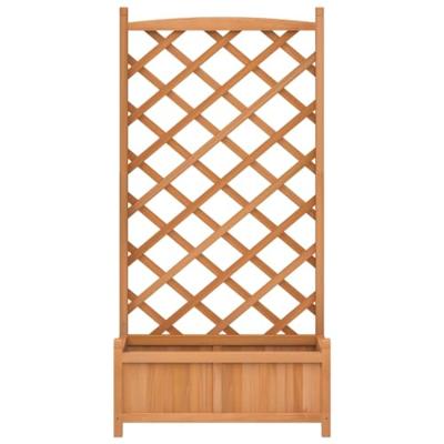 Plantenbak met latwerk massief vurenhout bruin