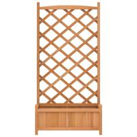 Plantenbak met latwerk massief vurenhout bruin - thumbnail