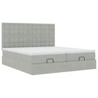 Ottoman bed met matrassen en LED's 180x200cm fluweel lichtgrijs - thumbnail