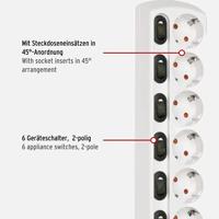 Brennenstuhl stekkerdoos | 6-voudig | met 2 meter kabel | wit - 1153110126 - thumbnail