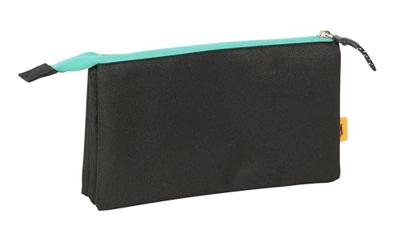 Pennenetui met 3 vakken Kings League El barrio Zwart 22 x 12 x 3 cm