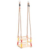 VidaXL Babyschommel met veiligheidsgordel massief grenenhout - thumbnail