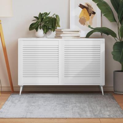 VidaXL Kastdeuren met lamellen 2 st 61,5x59,4 cm grenenhout wit