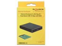 DeLOCK 2x M.2 Key B SATA > SuperSpeed USB 10 Gbps (USB 3.1 Gen 2) met RAID externe behuizing - thumbnail