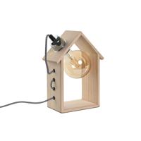 Bureaulamp Home ESPRIT Bruin Zilverkleurig Natuurlijk Hout Pijnboom 50 W 220 V 18 x 10 x 25 cm - thumbnail