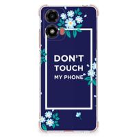 Motorola Moto G24 | G24 Power | G04 Anti Shock Case Flowers Blue DTMP - thumbnail