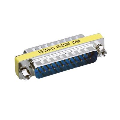 DB25 25 Pin mannetje naar mannetje Mini Gender Changer Adapter
