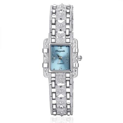 Vierkante wijzerplaat roestvrijstalen band quartz horloge (blauw)