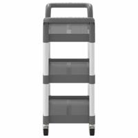 Trolley 3-laags 77x34x72 cm aluminium grijs - thumbnail
