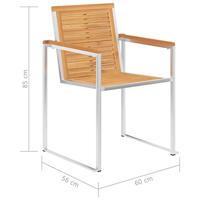Tuinstoelen 8 st met kussens massief teakhout - thumbnail
