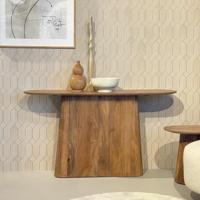 Livingfurn Ovale Sidetable 'Salvator' Mangohout, 140cm, kleur Bruin - thumbnail