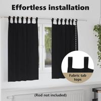 VidaXL Zwart-out gordijnen met ringen 2 pcs zwart 140 x 140 cm - thumbnail