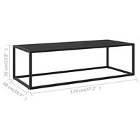 Salontafel met zwart glas 120x50x35 cm zwart - thumbnail