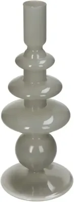 Kersten kandelaar glas rond 9x22.5cm ivoor