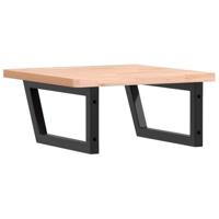 Badkamer wandschap staal en massief beukenhout - thumbnail