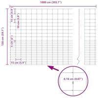VidaXL Wilde hek warm verzinkt 1000 x 150 x 0.18 cm ijzer - thumbnail