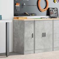 Garagekast 30x51x85 cm massief grenenhout betongrijs - thumbnail