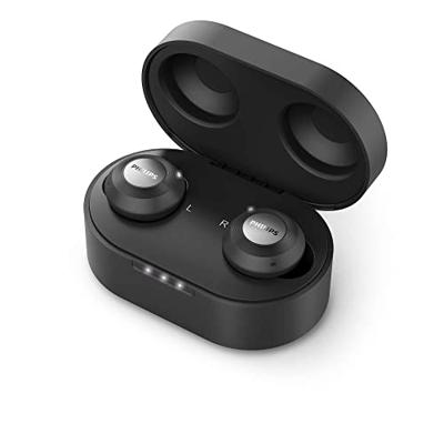 Philips T8505BK/00 In-Ear-Koptelefoon met Microfoon, Volledig Draadloze Oordopjes (Bluetooth, Active Noise Cancelling, Google Assistent, Dubbele Microfoons, 13-mm Drivers) Zwart - 2020/2021 Model