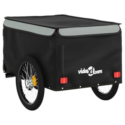 Fietstrailer 30 kg ijzer zwart en grijs