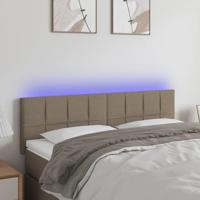 Hoofdbord LED 144x5x78/88 cm stof taupe - thumbnail