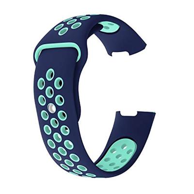Fitbit Charge 3 & 4 siliconen DOT bandje - Mint / Blauw - Maat: Large