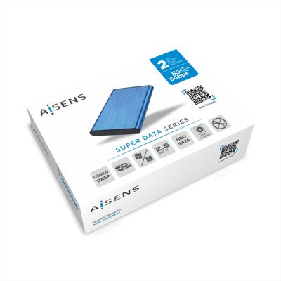 Behuizing voor Harde Schijf Aisens ASE-2525BLU Blauw 2,5" USB 3.1