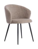 Light & Living Eetkamerstoel 'Radaja' Chenille, kleur Taupe - thumbnail
