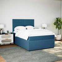 Boxspring met matras fluweel blauw 160x200 cm - thumbnail