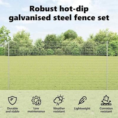 VidaXL Afrasteringspaal 22 pcs zilver 200 cm staal VidaXL Afrasteringspaal 22 pcs zilver 200 cm staal