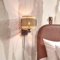 GOOD&MOJO Wandlamp 'Bhutan' Bamboe, 25cm, kleur Zwart/Naturel - thumbnail