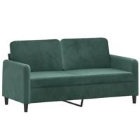 Tweezitsbank 140 cm fluweel donkergroen - thumbnail