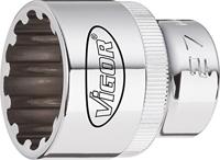 Vigor V1983 Dop (zeskant) Dopsleutelinzetstuk 10 mm 1/4 (6.3 mm) - thumbnail