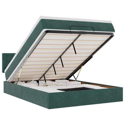 Ottoman bed met matras en LED's 140x190cm fluweel zwart - thumbnail