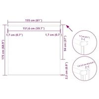 Rolgordijn verduisterend 155x175 cm stofbreedte 151,6 cm wit - thumbnail
