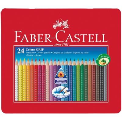 Faber Castell fc-112423 kleurpotlood faber-castell grip metalen etui a 24 stuks Faber Castell fc-112423 kleurpotlood faber-castell grip metalen etui a 24 stuks