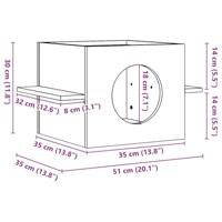 Kattenhuis 51x35x30 cm massief grenenhout - thumbnail