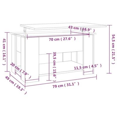Salontafel 79x49x41 cm bewerkt hout sonoma eikenkleurig